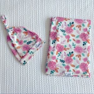 Copper Pearl Swaddle & Top Knot Hat in Siena